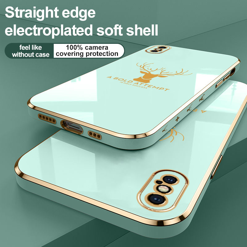 For Apple iPhone X / XS Phone Case, Aesthetic Drop Resistant Straight Edge Electroplated Soft Shell. 