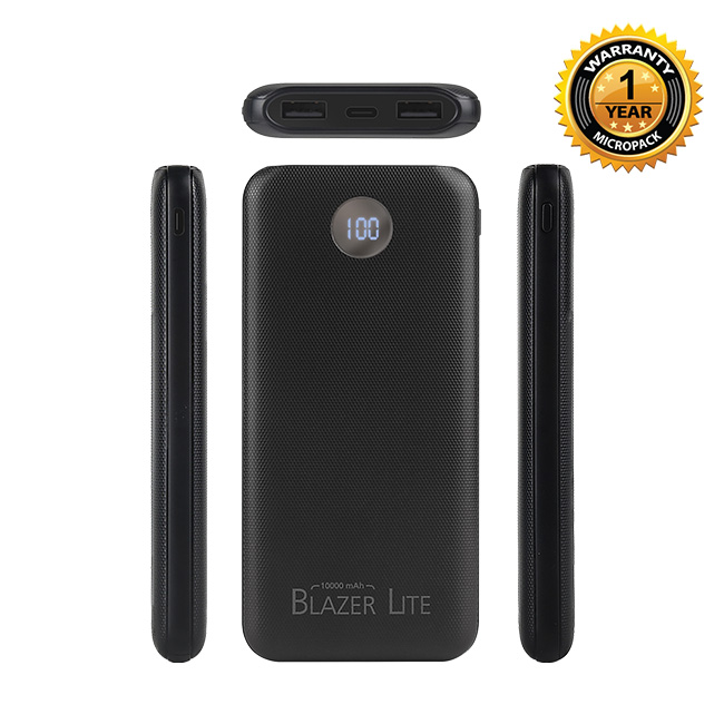 MicroPack BLAZER Lite PB-10KL Dual Input Type C 10000mAh Powerbank. 