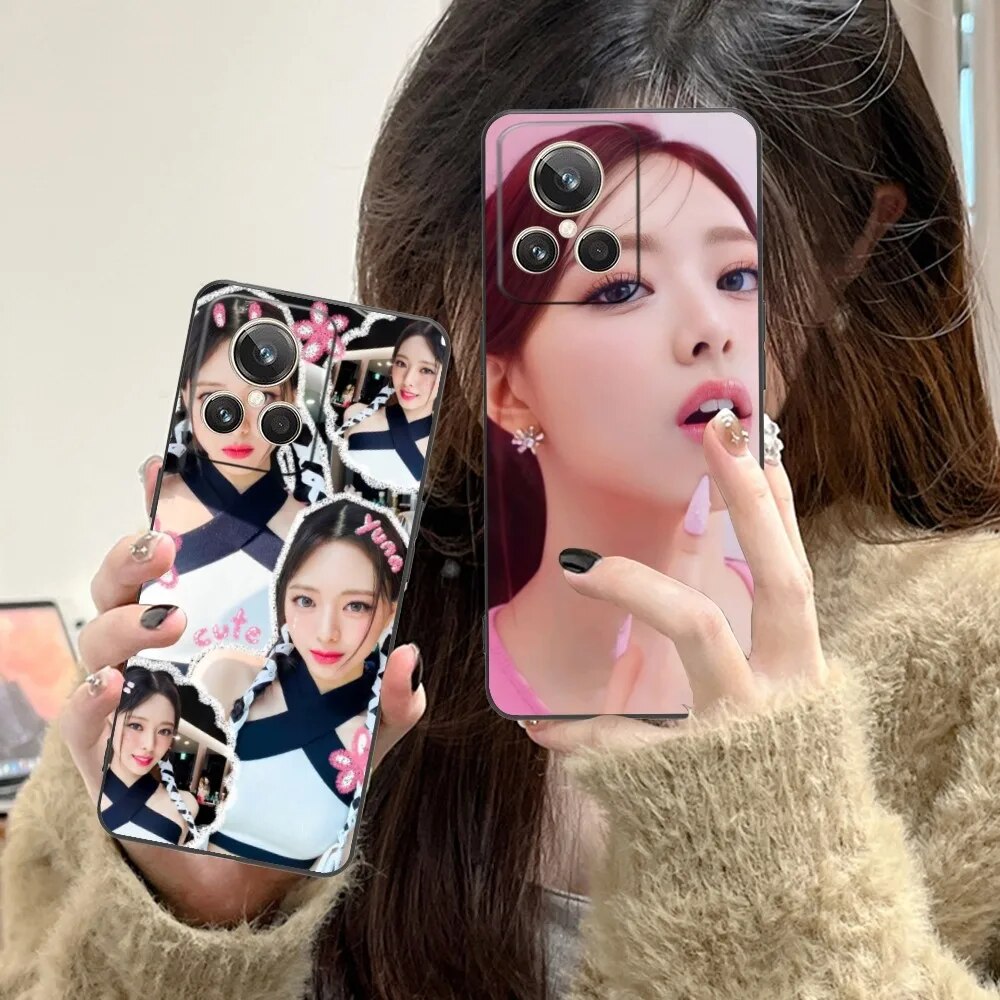 KPOP ITZY Yuna Mobile Cell Phone Case for Realme GT 2 9i 8i 7i Pro X50 X2 C35 C21 C20 C11 C3 Black Soft Phone Cover Funda
