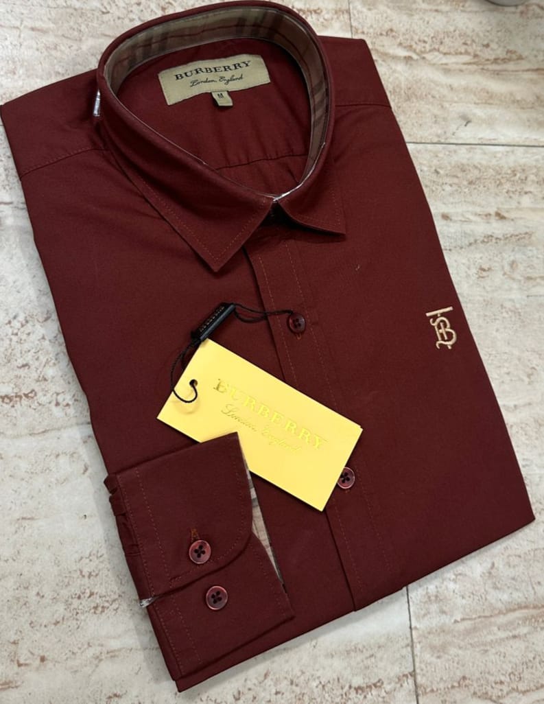 Premium Burberry Solid Colour Formal Shirt