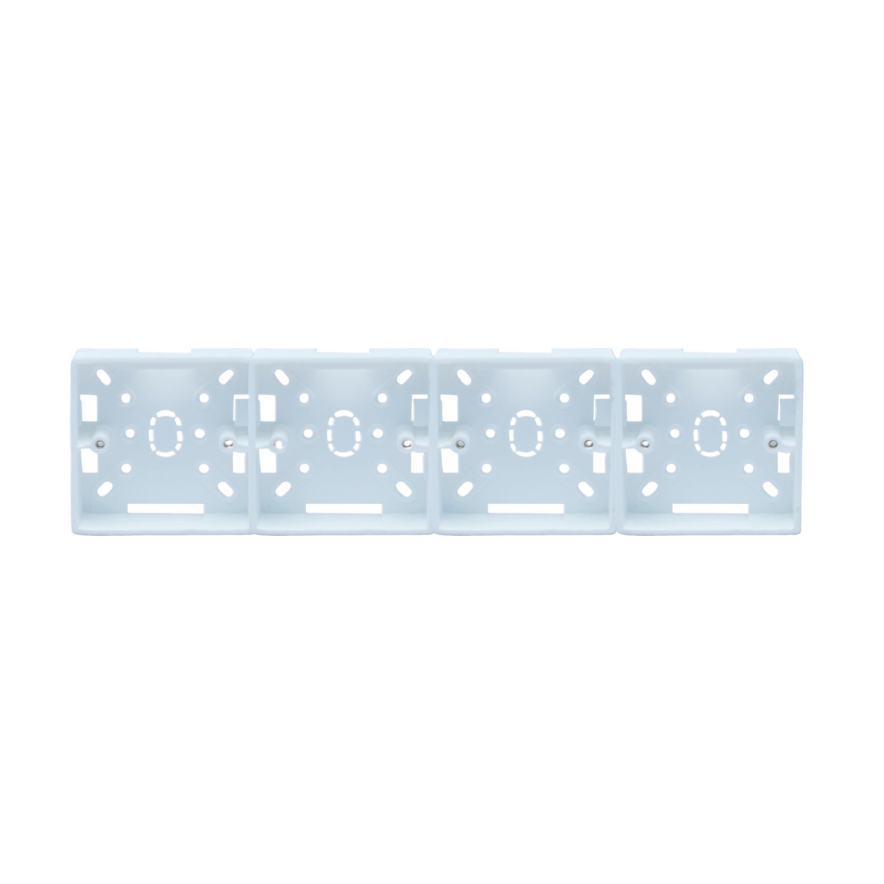 Click Four Gang MK White PVC Junction Box for Electrical Premium Plastic Wall Switch Back Cover 4 Part 4Gang