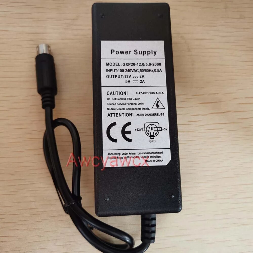 1PCS 6pin 100V - 240V AC to DC 12V / 5V 2A for HDD Enclosure Case Power Supply Adapter 6 pin 2000mA EU US AU UK Plug. 