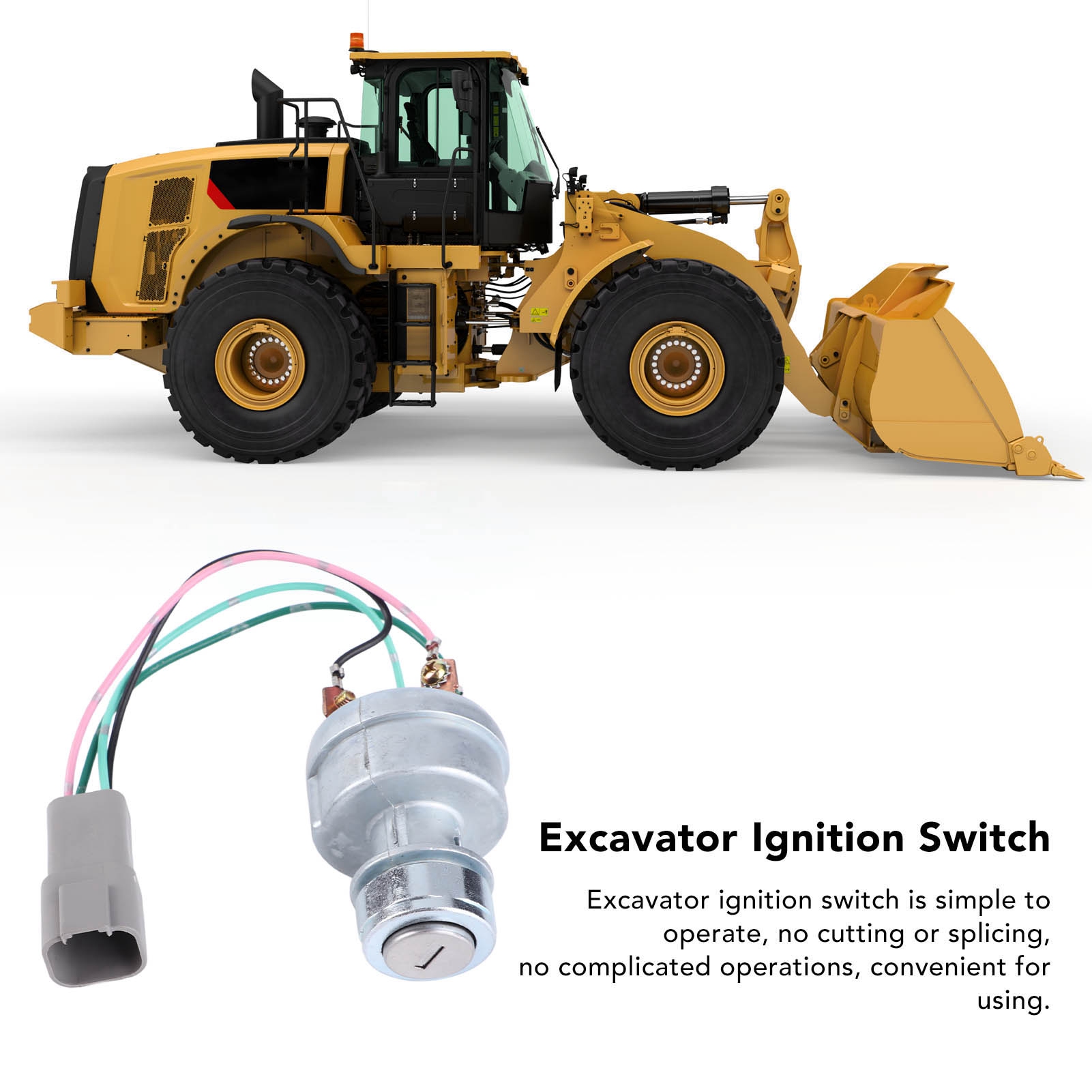 Ignition Switch Key Set 110-7887 High Sensitivity Aluminium Alloy Easy Operation for Caterpillar D3K2 LGP D3K2. 