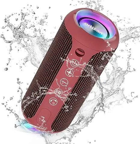 Ortizan Portable IPX7 Waterproof Wireless Bluetooth Speaker with 24W Loud Stereo Sound, Outdoor Speaker, 30H Playtime, Black. 