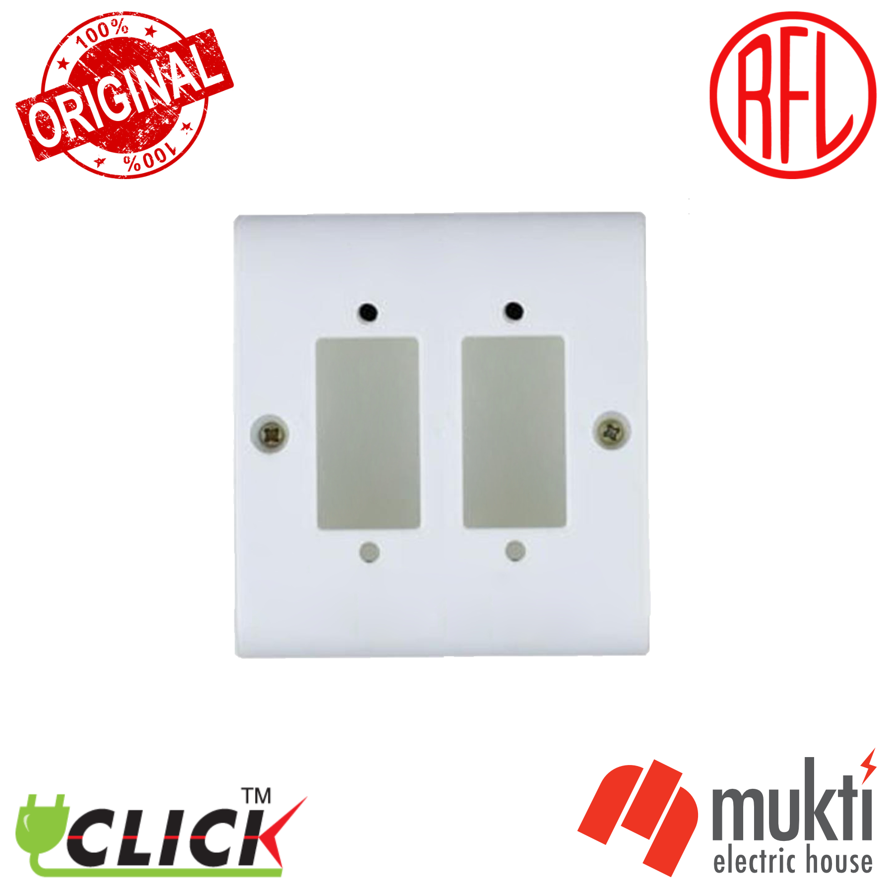 CLICK Piano Two Hole Plastic Electrical PVC Board Switch Box 2