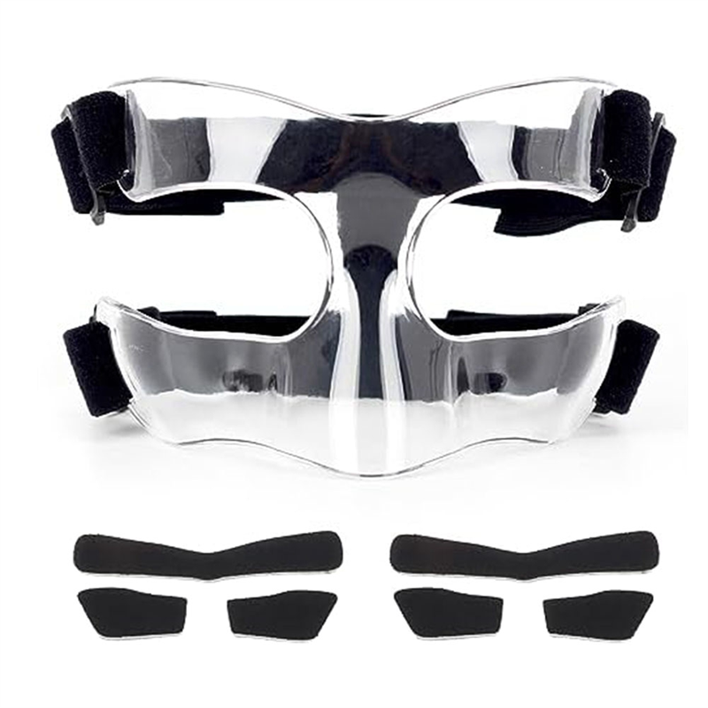 Nose Shield, Suitable for Broken Noses, Mask with Padding, Adjustable, Breathable, Transparent, Suitable for Basketball Easy to Use