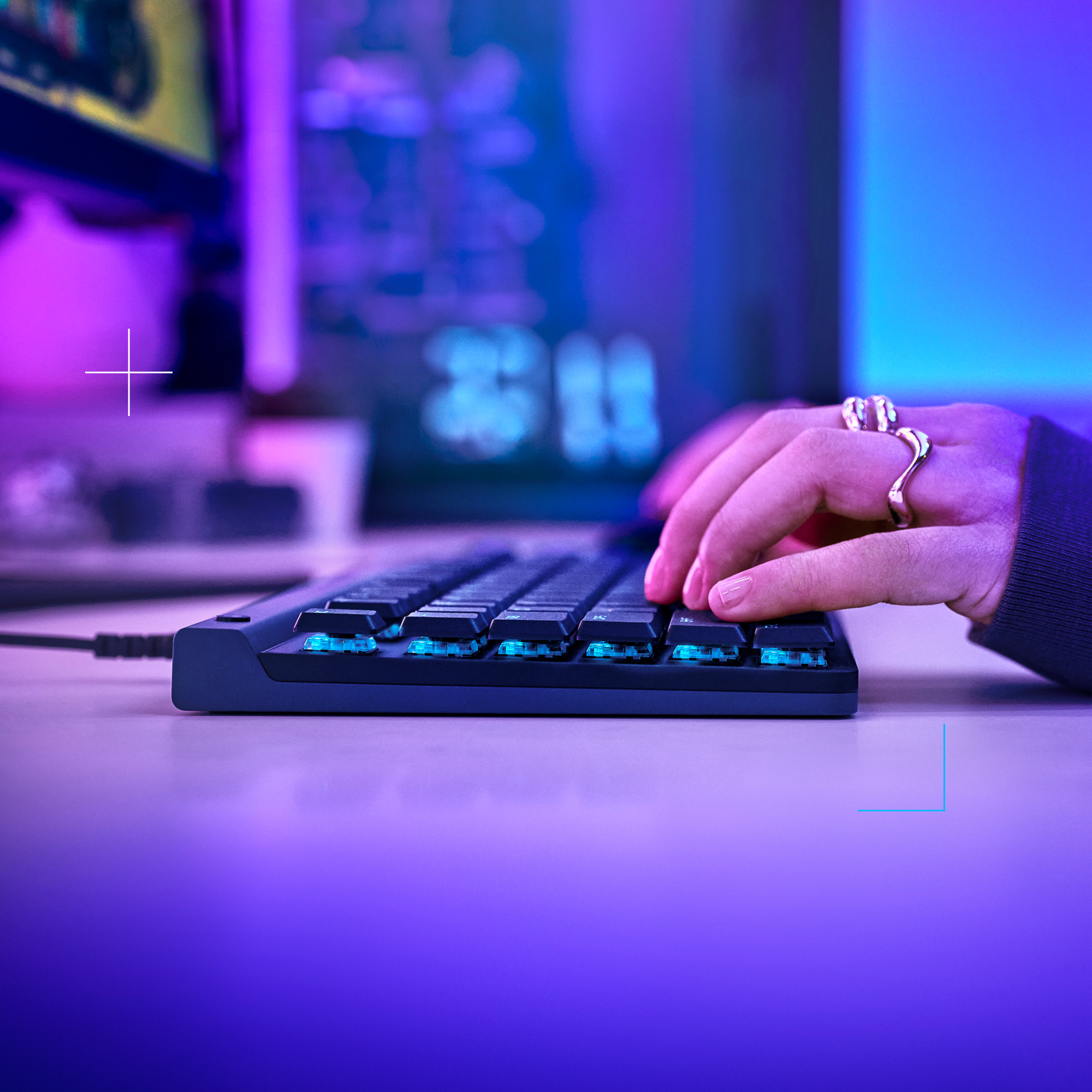 Logitech G515 TKL Wired Low Profile Gaming Keyboard, Fully Customisable RGB, Double-Shot PBT Keycaps, Tactile/Brown Switches - Black. 