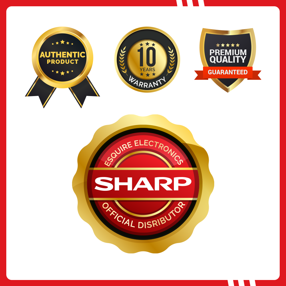 Sharp Full Auto Washing Machine ES-W90EW-H  9 KG - Light Grey. 