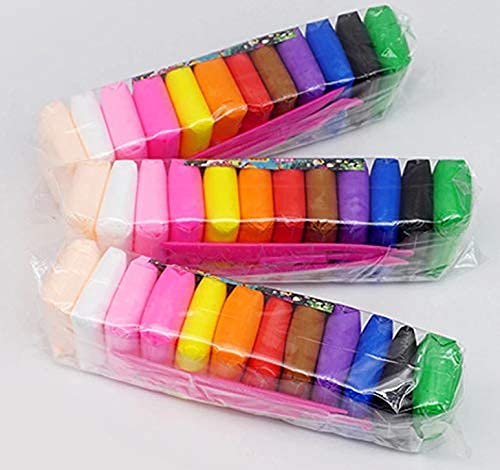 12 Colors Soft Super Light Clay Ultra Light Creative Art and Craft Air Dry Super Clay with Craving Molding Tools. 