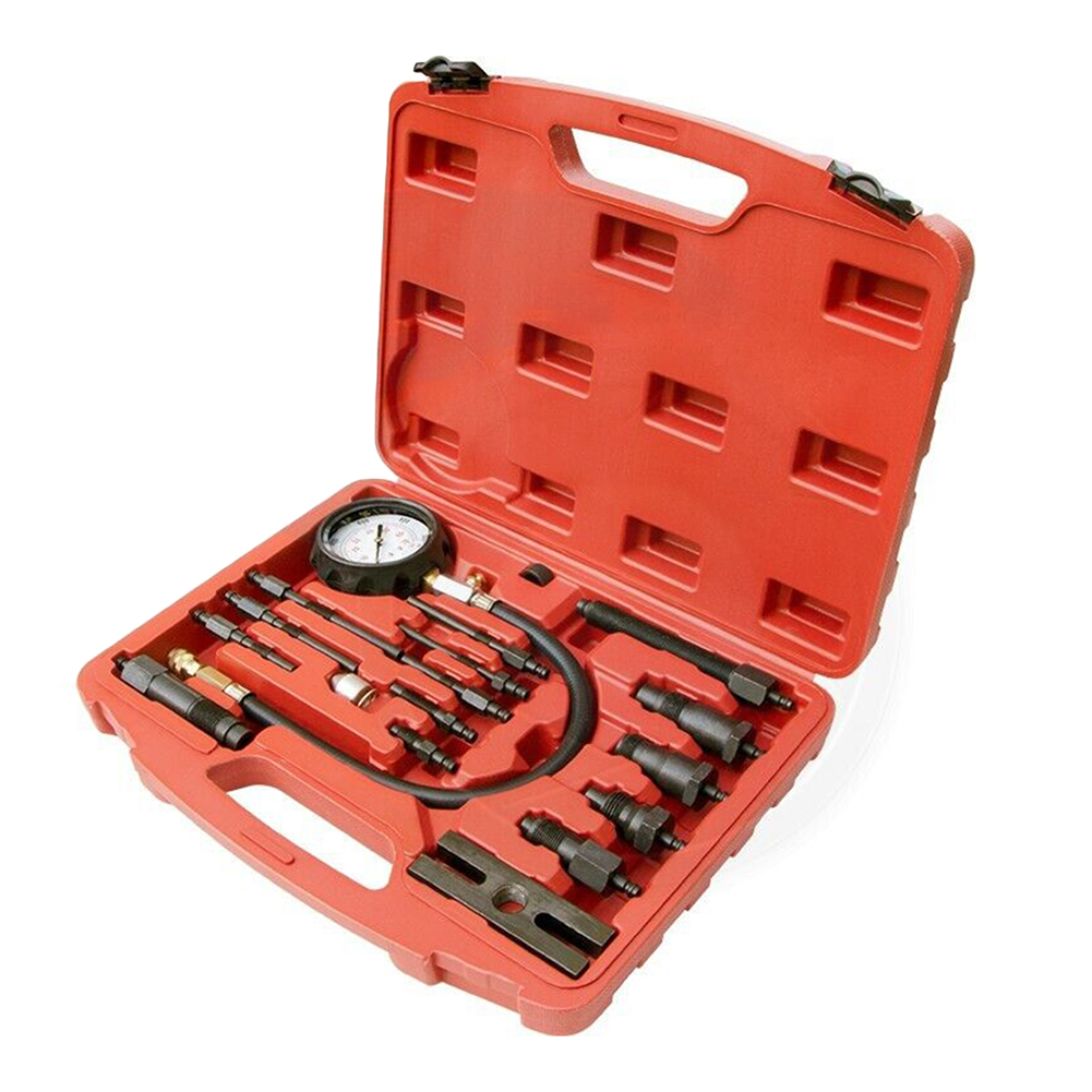 LI Professional Diesel Engine Cylinder Compression Tester 1000PSI Pressure Detector Automotive Tool Gauge Test Kit. 