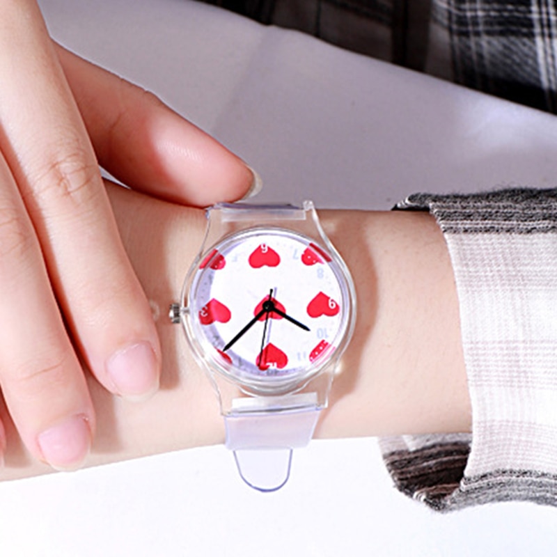 【3C VictoryEagle】Kids Quartz Sport Horloge Meisjes Jongens Kinderen Horloge Cartoon Transparante Kleur Eenvoudige Nieuwe. 