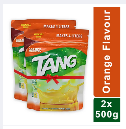 Tang Orange Flavor Drink Powder (500G X 2) - 1KG - Imported from Bahrain