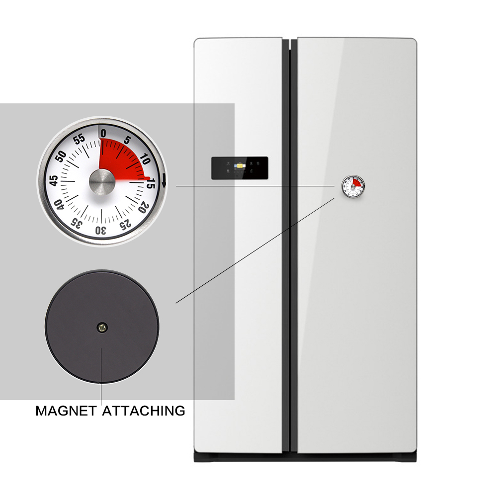 Migeet 60MIN Countdown Mechanical Mag-netic Timer Timer, Quiet Counting, Dual Mag-nets, Batter-ys Power For School Classroom Teaching, Kids Reading, Kitchen Cooking, Office. 