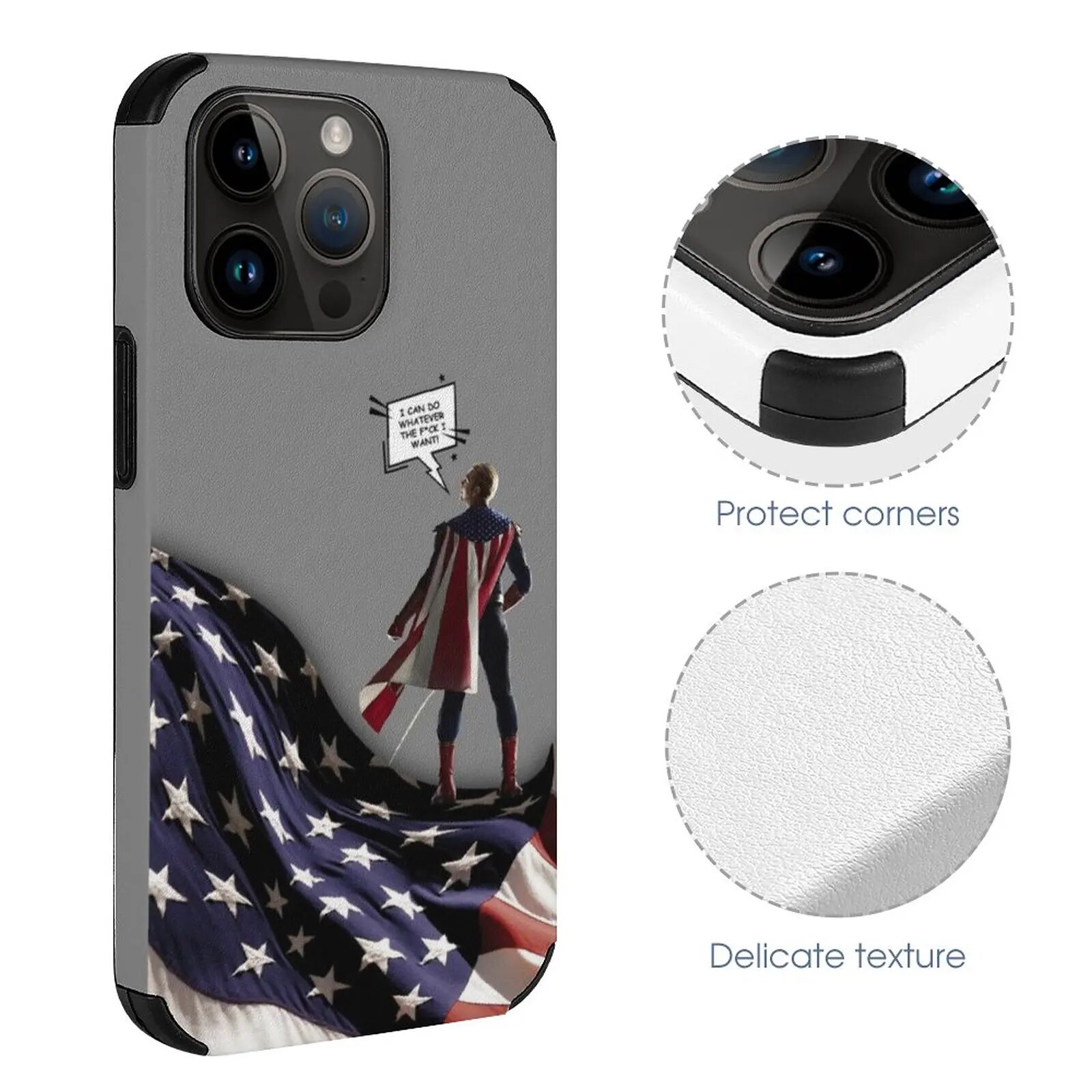 Homelander-I Can Do Whatever The F * I Want Mobile Phone Shell For Iphone 14 13 11 12 Pro Max Mini Xr 7 8 Plus Fiber Skin Case. 