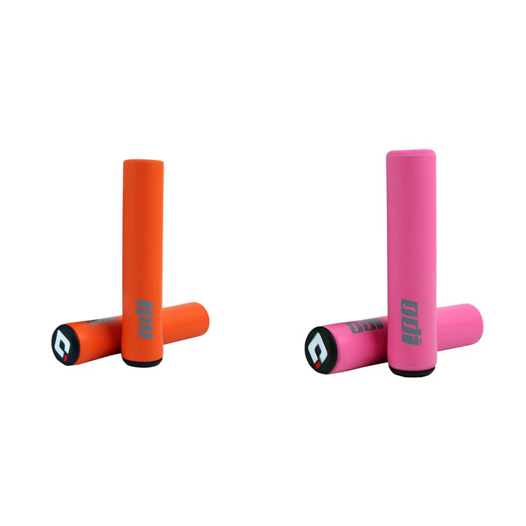ODI 2 Pair Bicycle Grip Silicone Handlebar Grips Shock-Absorbing Soft Mountain Bicycle Grip Bike,Orange & Pink