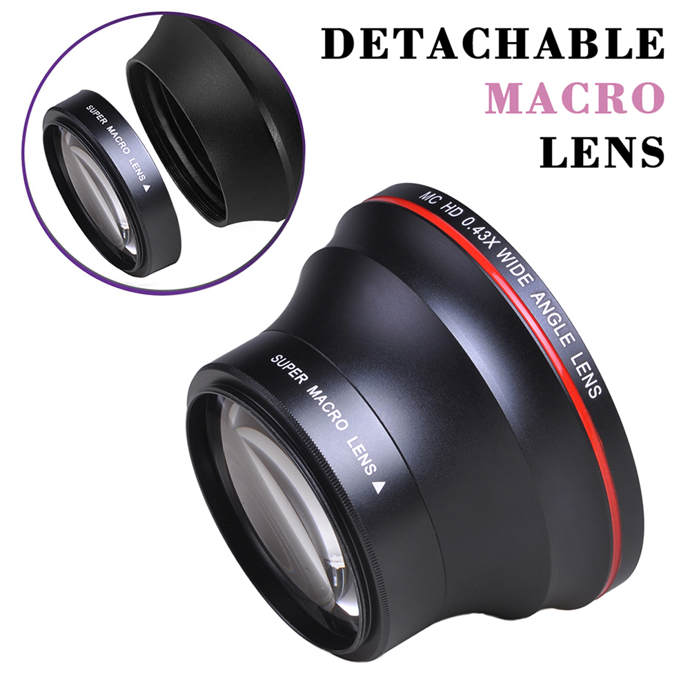 52MM 0.43x Professional HD Wide Angle Lens (w/Macro Portion) for Nikon D7100 D7000 D5500 D5300 D5200 D5100 D3300 D3200 D3100. 