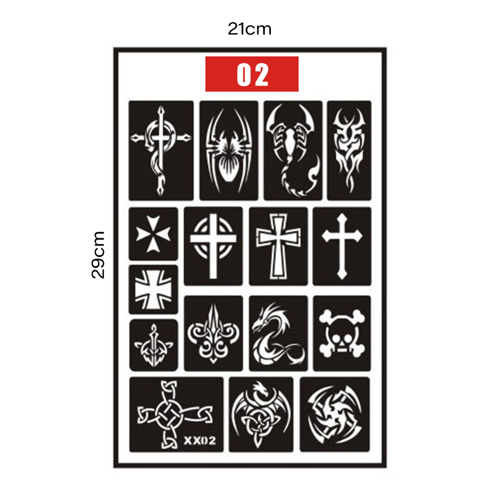 JM Simple Small Pattern Tattoo Inkjet Hollow Template Self-adhesive ...