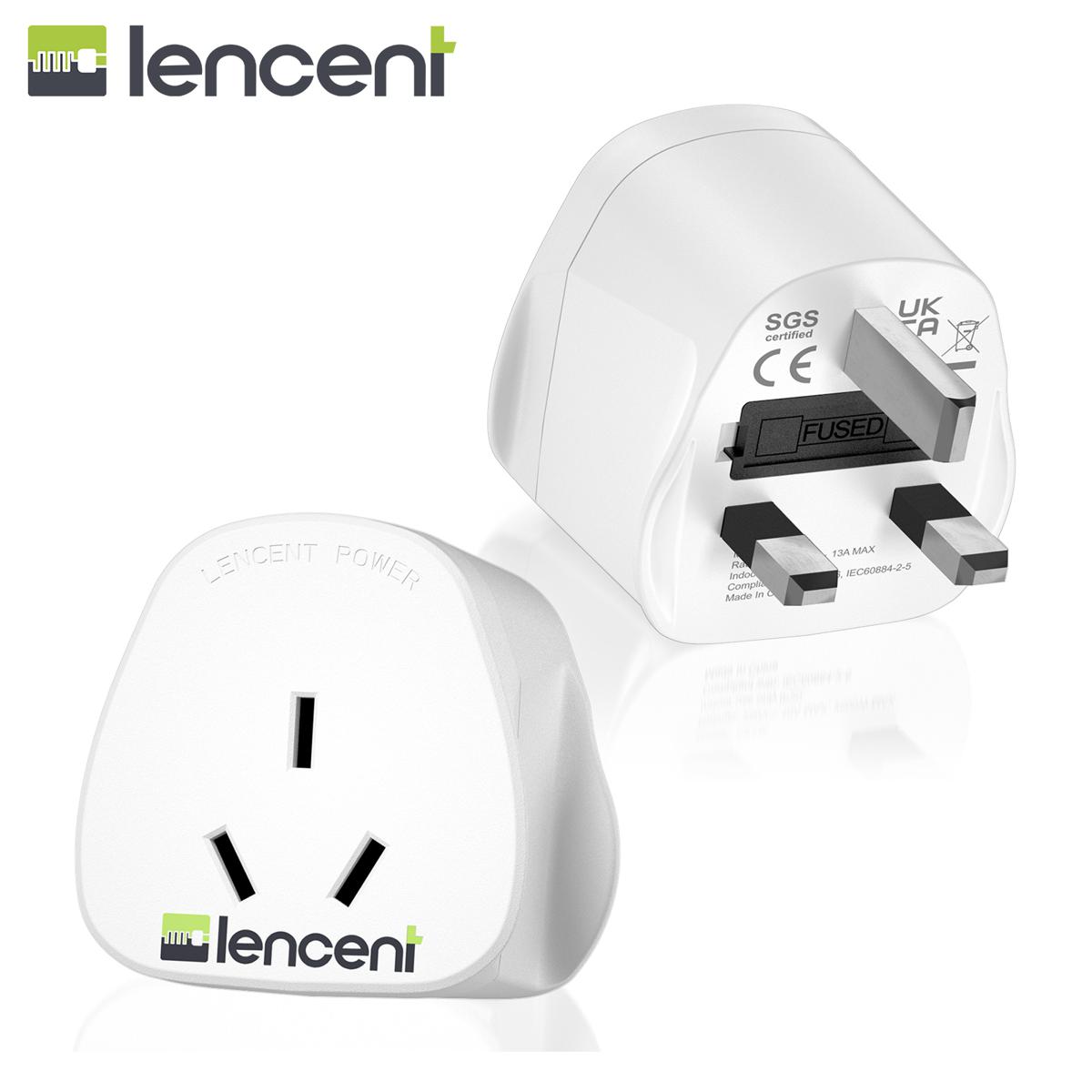 LENCENT 2X AU to UK Plug Adapter, Grounded Australian Visitors Travel Converter, Converts All Type I Plugs from UK Ireland Britain Scotland and More (Type G). 