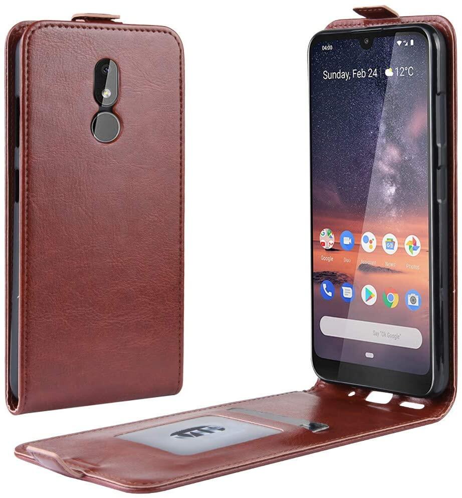lthmy for Nokia 3V / 3 V / 3.2  Vertical Flip Folio Phone Case PU Leather Protective Cover Magnetic Closure Shell with Card Slot. 