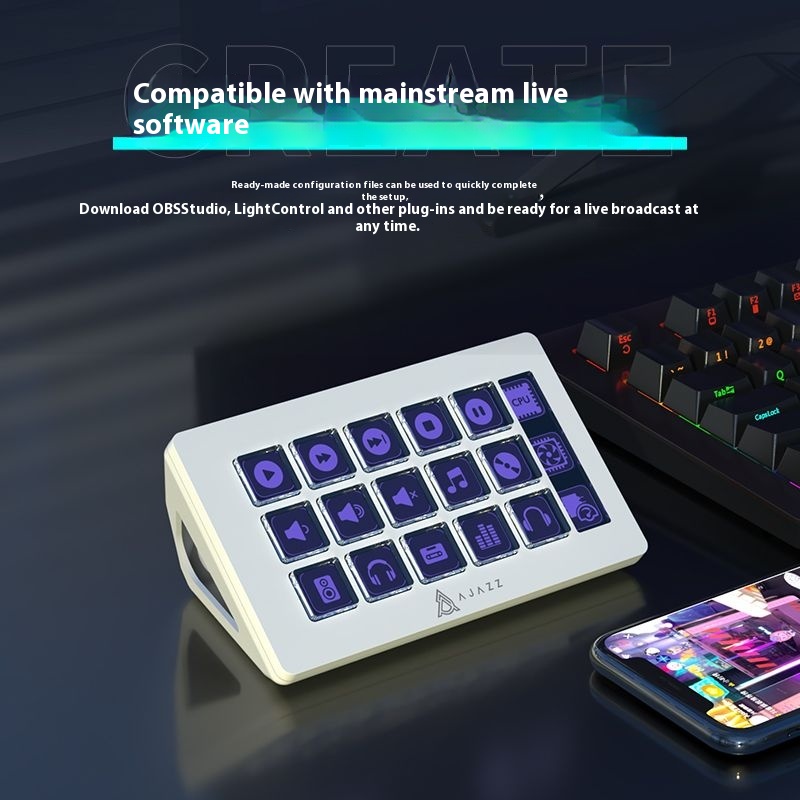 Ajazz Akp153 Desktop Controller Console Panel Programming Shortcut Key 15-Key Keyboard Wired Pc Accessories For Mac Windows Man. 
