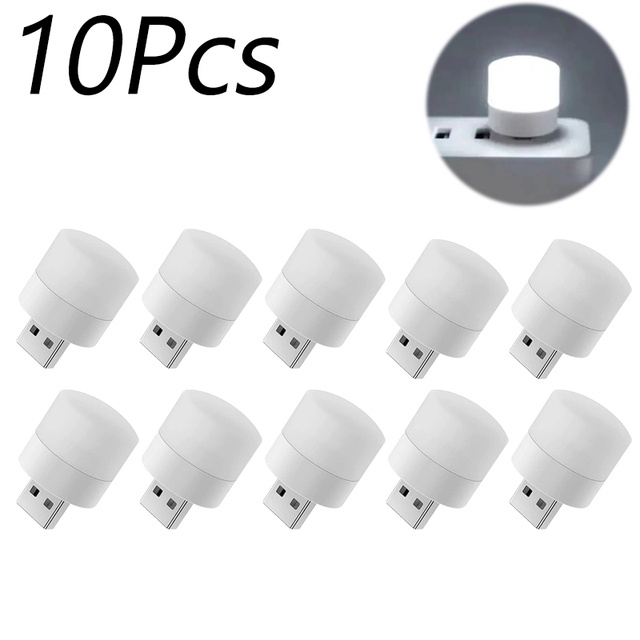 10Pcs Portable USB Mini Night Light LED Eye Protection Reading Light Computer Mobile Power