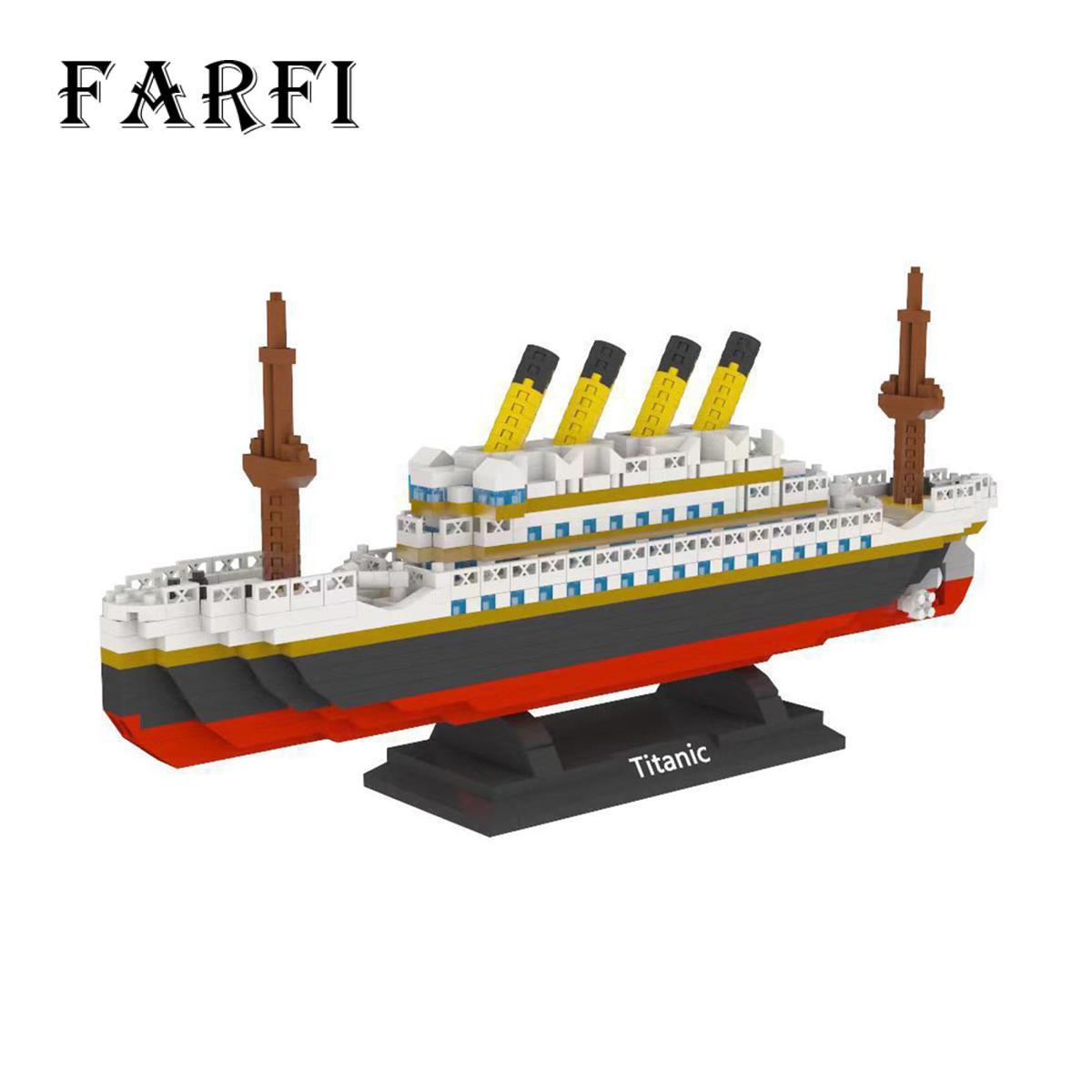 Farfi Ship Building Blocks Assembly Simulation Boat Model Toy Living Room Decoration