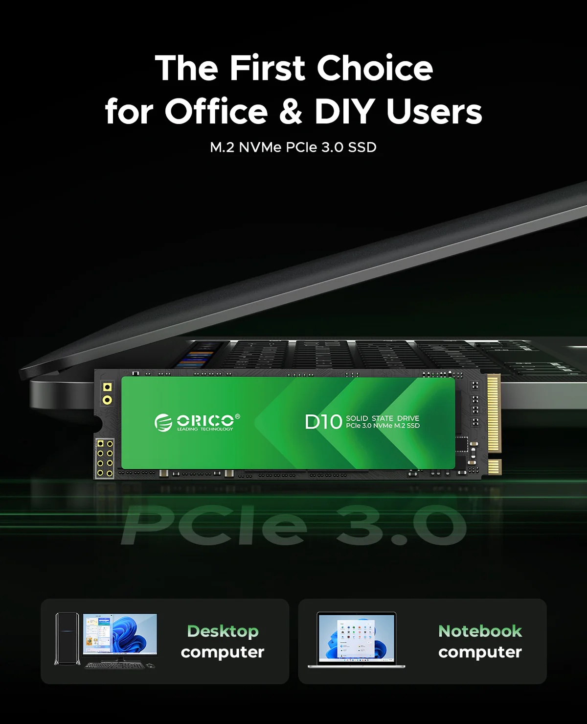 ORICO  D10 SSD M.2 NVMe PCIe Gen3 x4 2280 SSD Gen 3 128GB. 