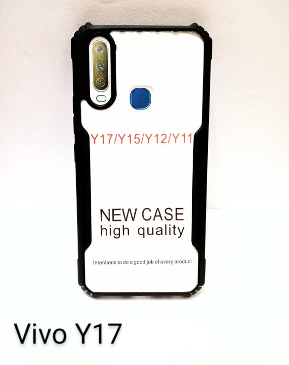 Vivo-Y17/ Y15/ Y12/ Y11 Ipaky Mobile Back Cover - Transparent and Black
