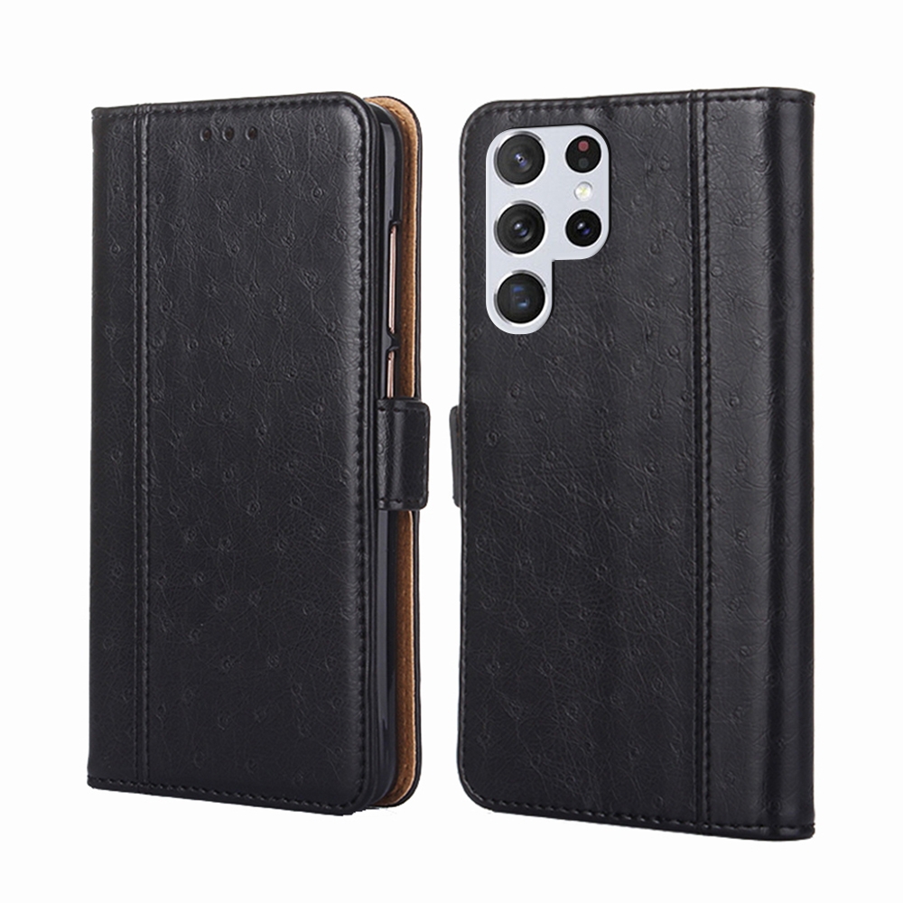 (New)For Samsung Galaxy S23 Ultra 5G Ostrich Texture Flip Leather Phone Case