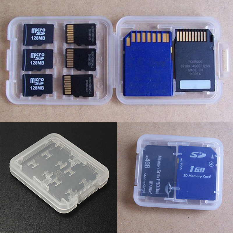 8 Slots Micro SD TF SDHC MSPD Memory Card Protecter Box Storage Case Holder. 