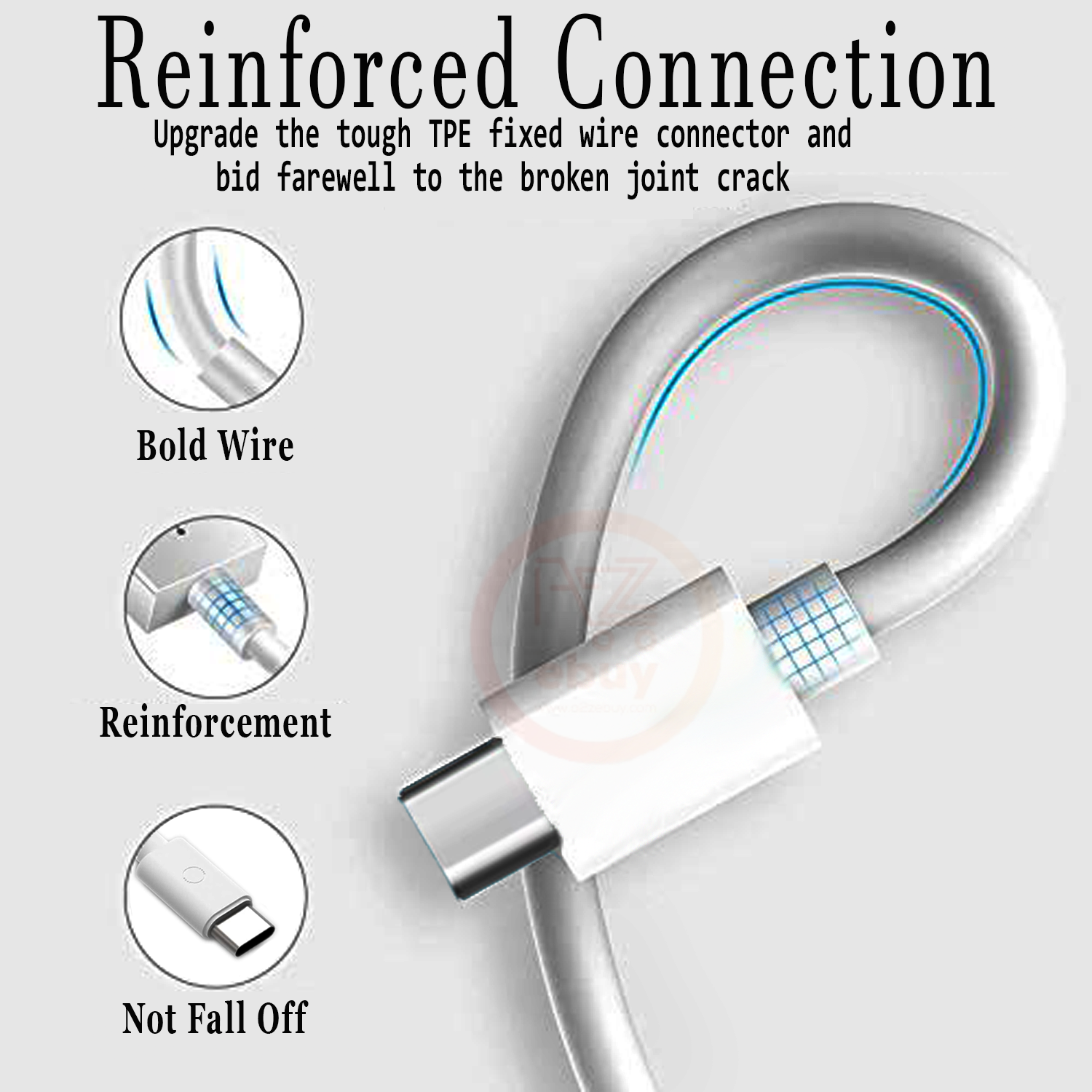 1.5M Type-C USB Super Fast Charging DATA Cable (Compatible with  All type of Android Phones, Power Bank, TWS Bluetooth & Speakers). 
