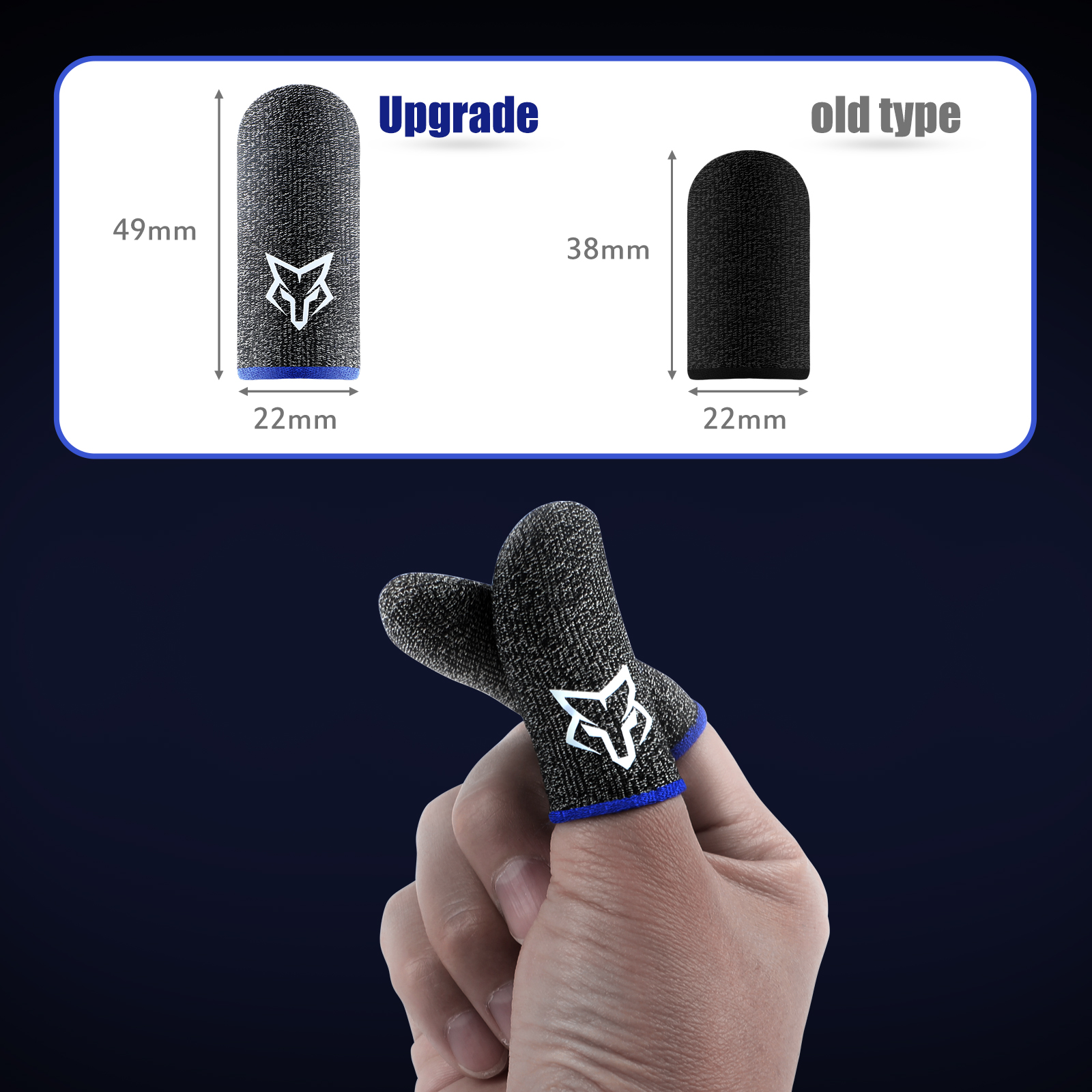 Original Fox Feelers 3 PUBG Game Touch Screen mobile phone 6D Gaming Finger Sleeve,Mobile Game Finger Sleeves. 