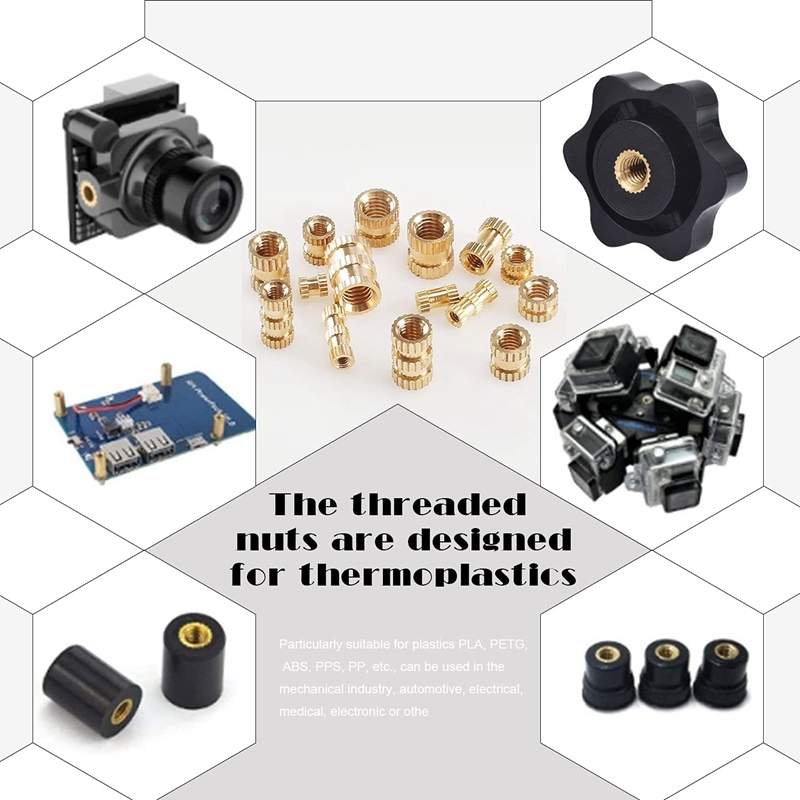 330 Pcs Brass Threaded Insert Nuts M2 M3 M4 M5 Female Thread Knurled Nut Inserts Embedment Nut for 3D Printing Part. 