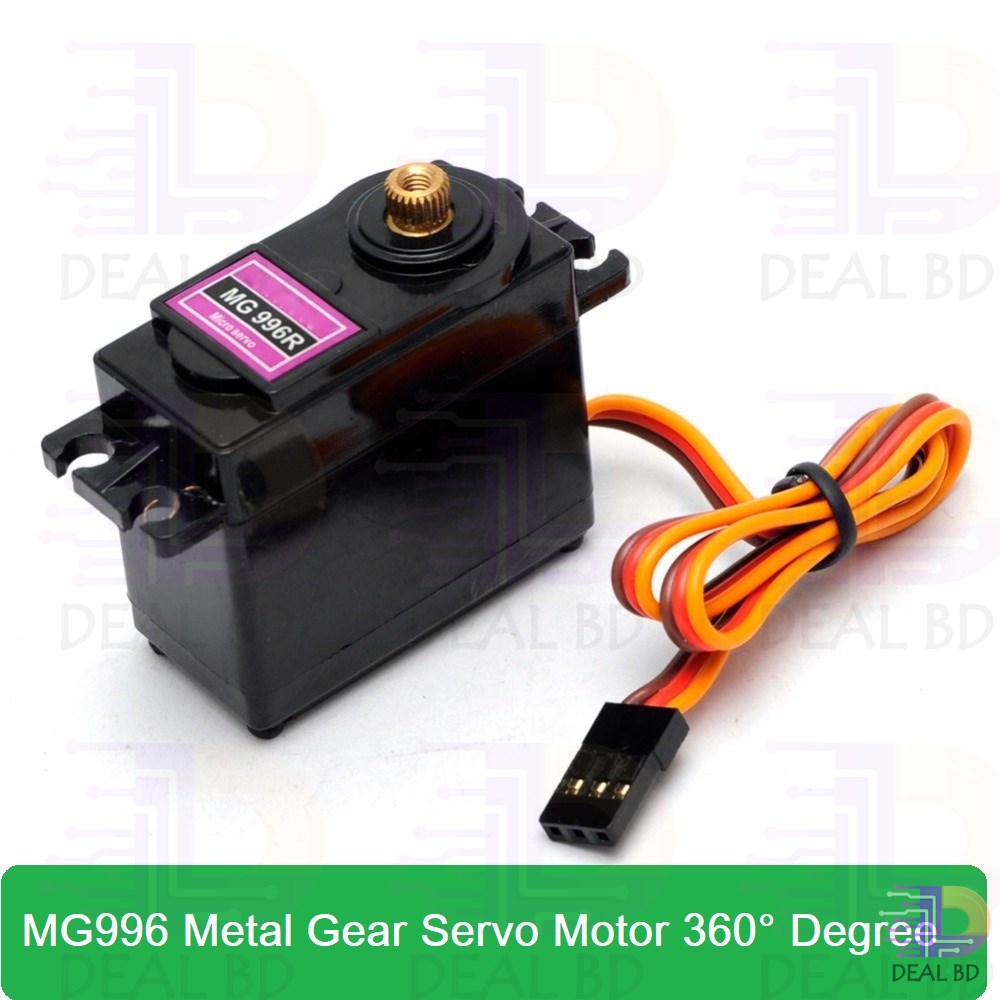 MG996R MG996 MG-996 360 Degree Servo Motor Large Torque DC 4.8V 7.2V Metal Gear Servo Motor 360° Degree Rotation Standard Quality With Cables Wire For Arduino DIY. 