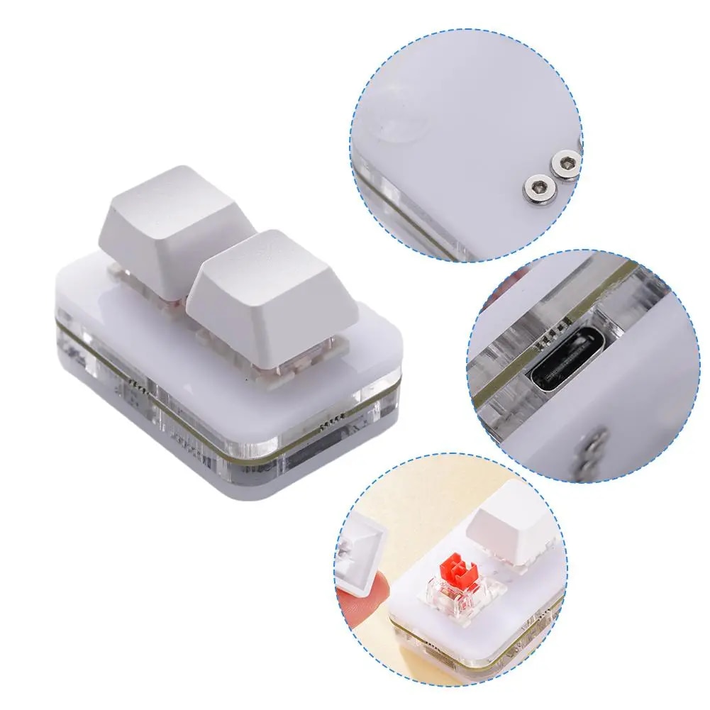 MacroUSB Custom Mechanical Keyboard 2 Keys Gaming Keyboard Sayo Device Shortcut Programmable Keypad Keys Macro. 