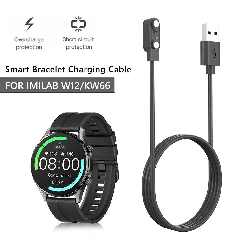 Magnetic USB Charging Cable For Xiaomi Mi Band IMILAB W12 Smart Watch Dock Charger For IMILAB KW66 SW12 Power Adapter Base