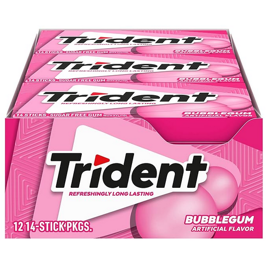 Trident Bubble Gum Sugar Free Gum 12 Packs