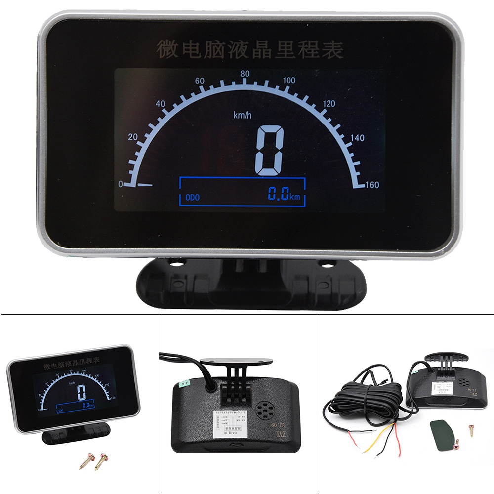 Car Truck 12V/24V 2 IN 1 Functions Digital Speedometer Speed Meter+Odometer Gauge LCD Instrument Panel+Alarm LCD Gauge. 