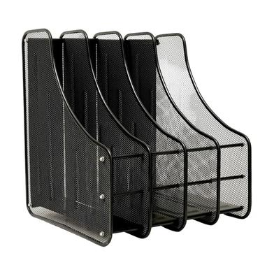 Deli 78988 Mesh Magazine Container 4 Compartments Black