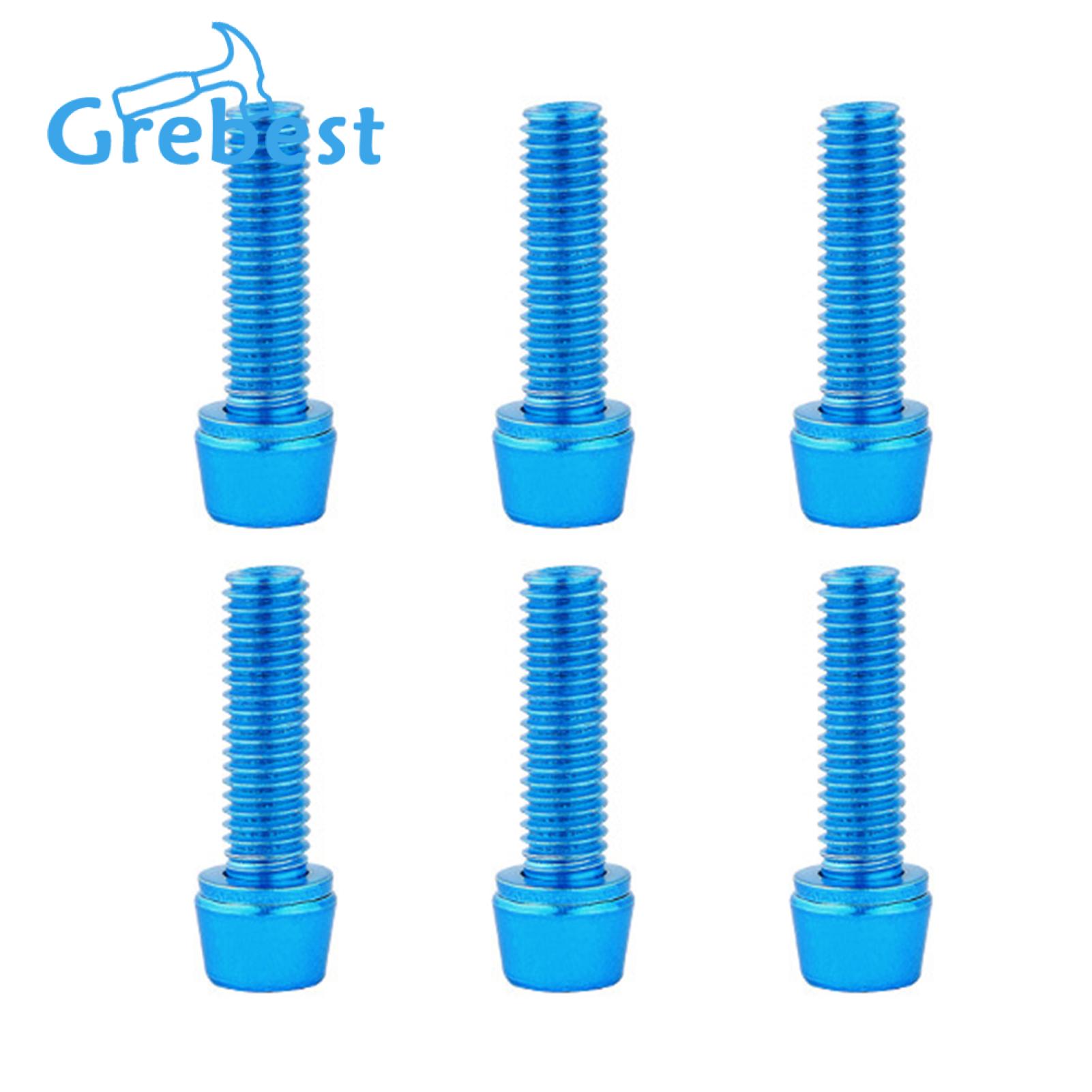 Road Bicycle Stem Screw Colorful Stainless Steel Bike Stem Bolts Set for Bmx Mtb Road Mountain Bicycles avy Duty Metal Screws for Cycling cessories 6pcs Stainless Steel Bicycle Stem Bolt