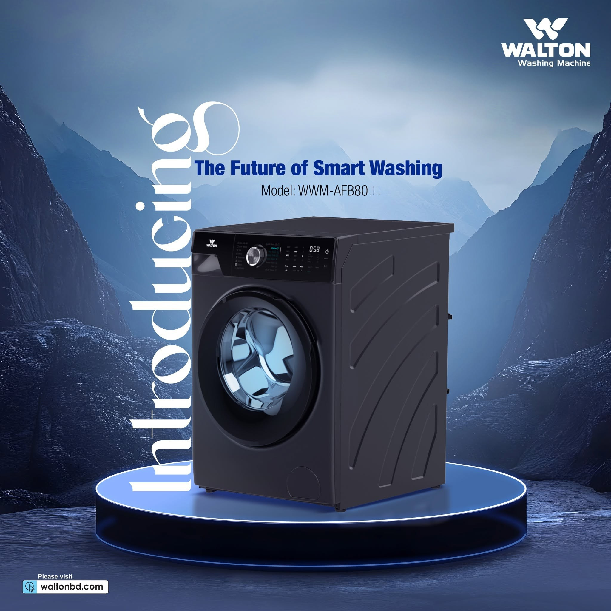 WALTON Front Load Washing Machine 8 KG WWM-AFB80 with Free Delivery