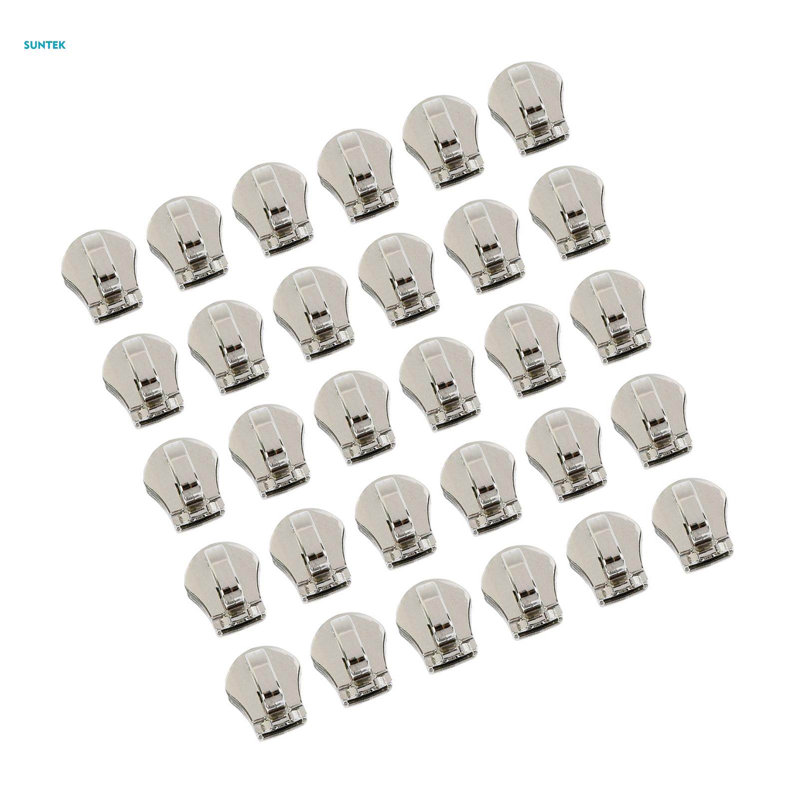 30Pcs Zipper Sliders Only #5 Zip Slides Metal Zip Pulls Not Included for Repairing Coats, Jackets. 
