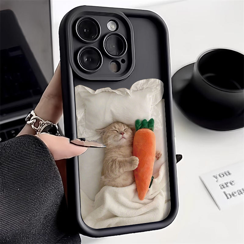 Candy Color Cute Cat Phone Case For iPhone 11 Case iPhone 15 13 14 12 Pro XS Max XR X 7 8 14 15 Plus SE Matte Shockproof Cover. 