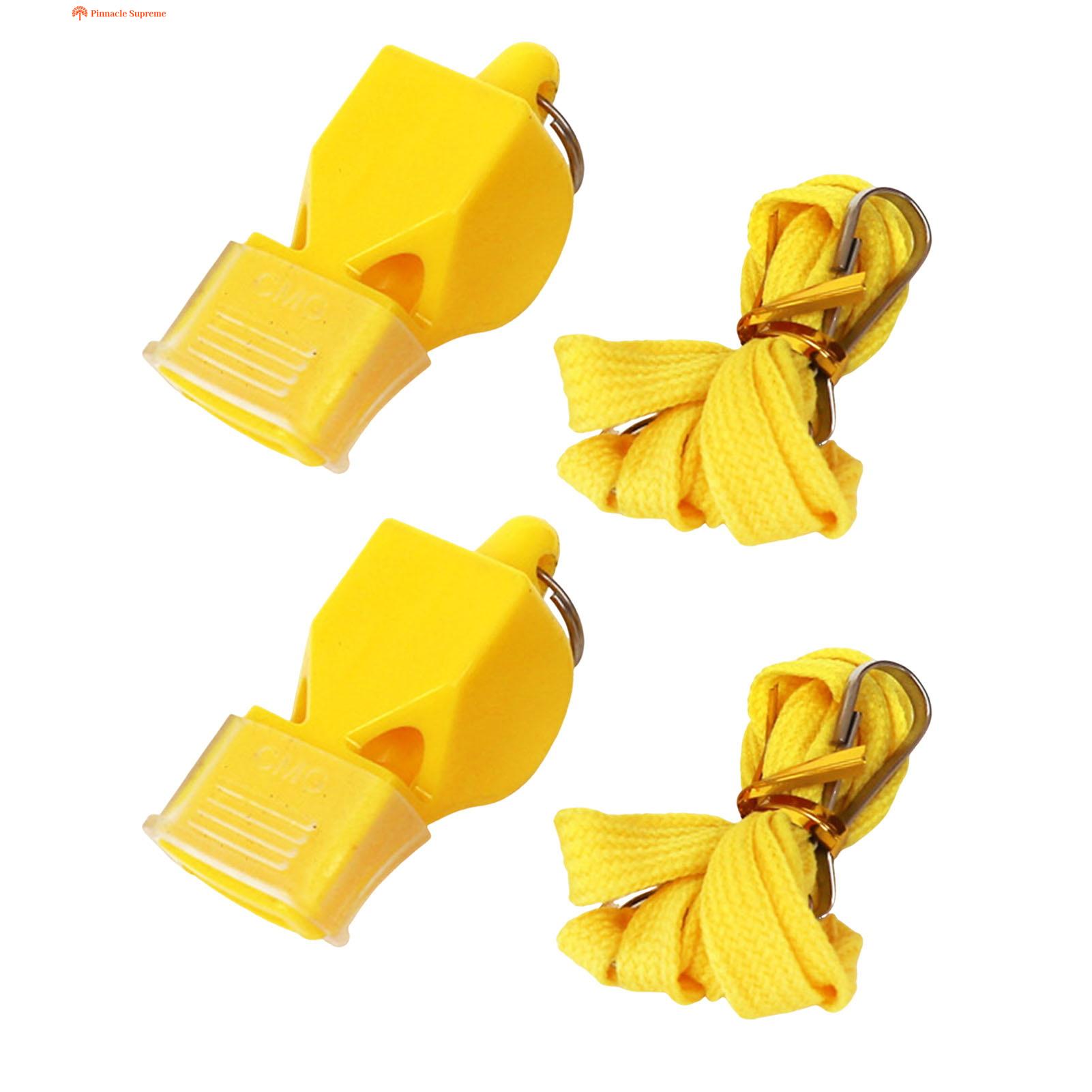 The whistle comes with a lanyard, each whistle has a lanyard, the lanyard is made of durable material and soft texture, you can easily hang it around your neck or on the wall to help you free your hands.. 