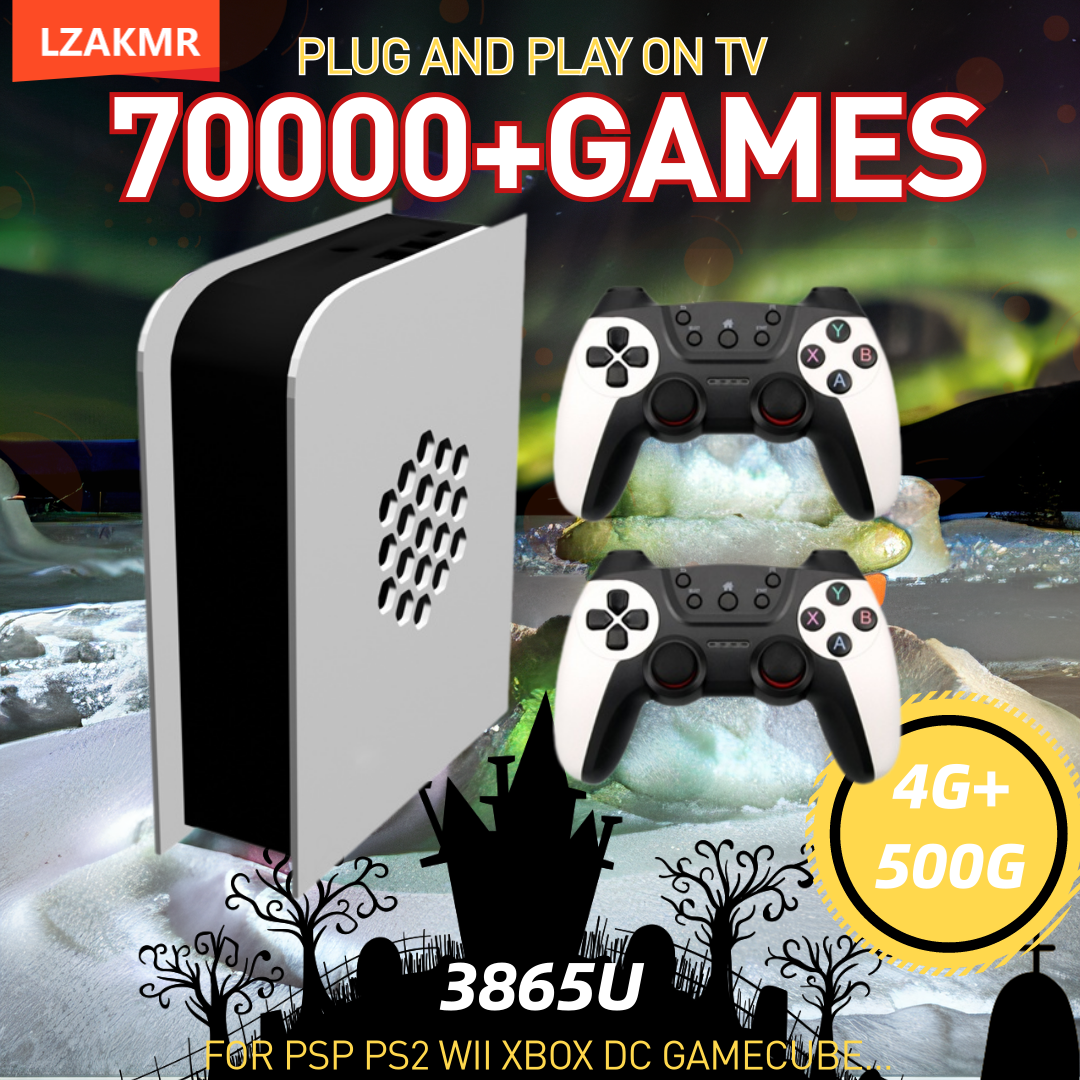 New M15 MAX Plug and Play Game Box 500G HDD 70000+Game For WII PS2 DC PSP Xbox Gamecube Windows11+ Batocera Break Gaming Limits