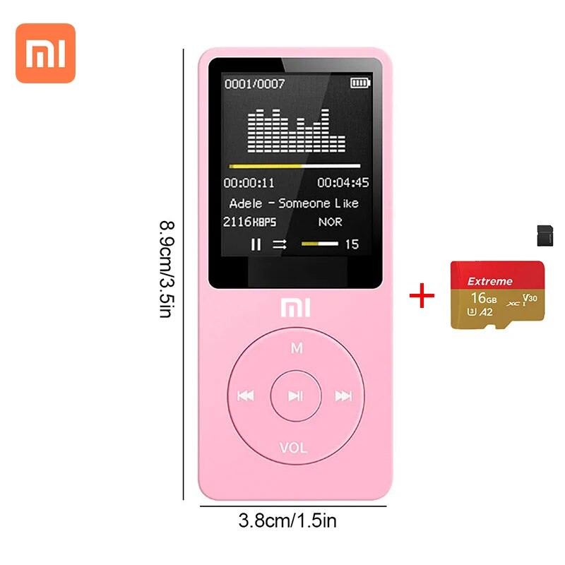 XIAOMI MP3 Player FM Radio Bluetooth Digital Display Media Bluetooth MP4 Player Walkman Pocket Audio Walkman Walking Music Play. 