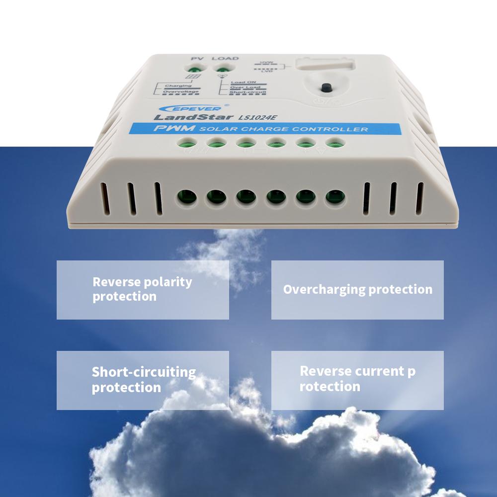 LS-E Series 5A/10A/20A PWM Solar Charge Controller for 12V/24V Solar Panel System Regulator. 