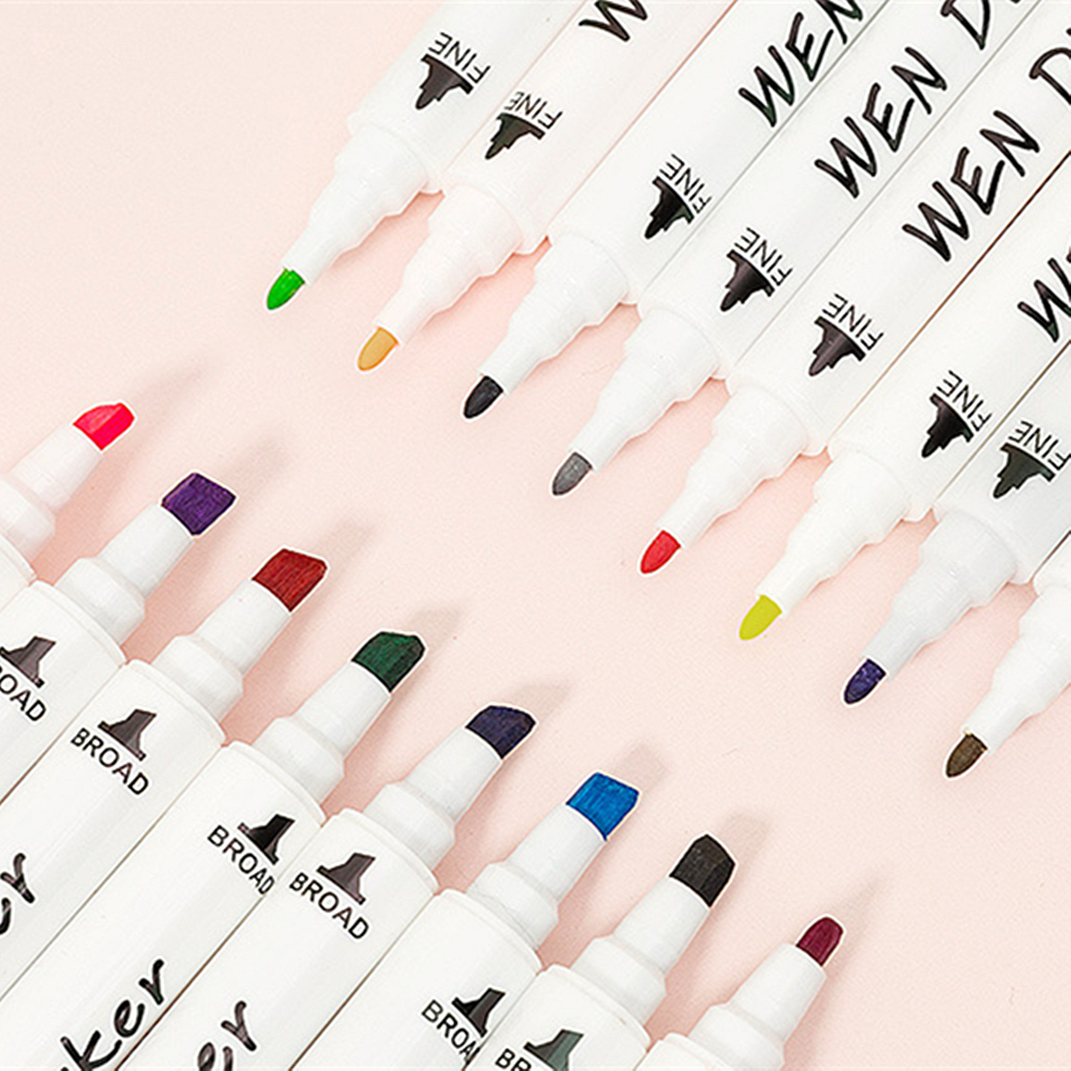 12/24//36/48/60/80 Colour Twin Marker Point Tip Pen Colouring Art Markers Drawing Student - 12 colors. 