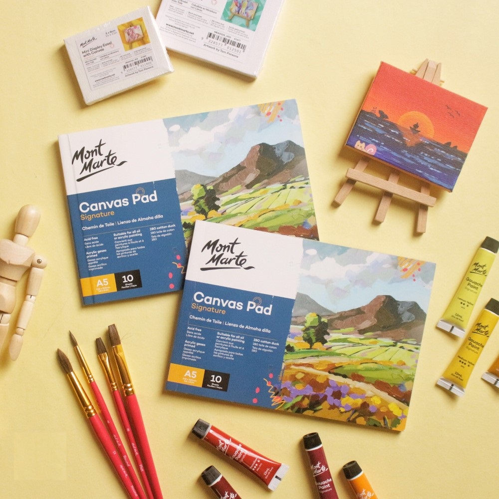 Mont Marte Canvas Pad 10 Sheet A5 (5.8 x 8.3in). 