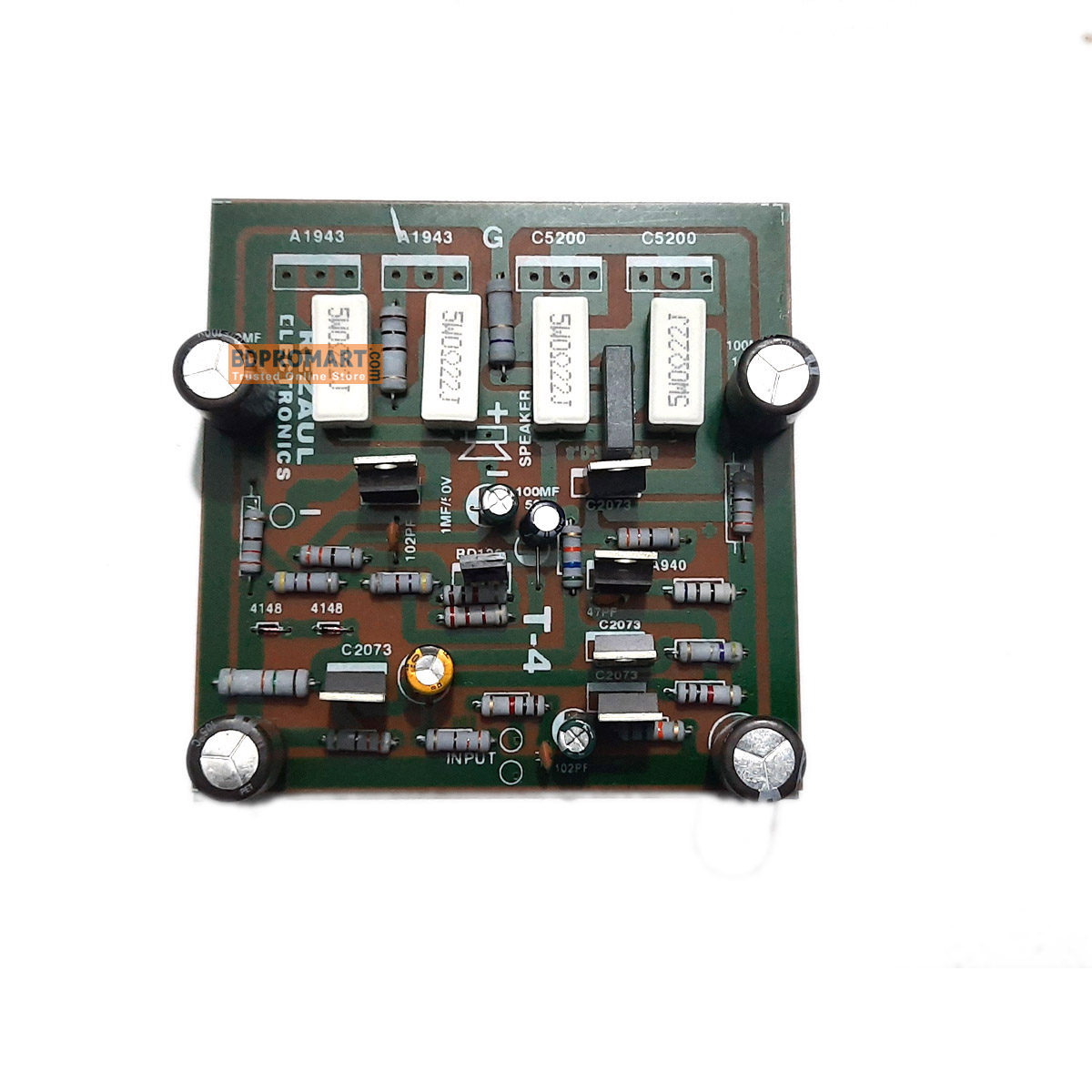 Audio Amplifier Board 4 Transistor 5200/1943 Mono without IC Audio Amplifier Board. 